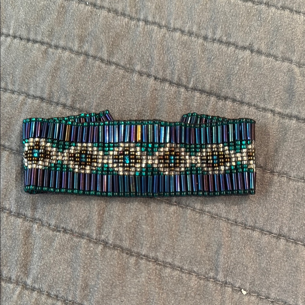 Beaded Bracelet with Blue and Green Accents